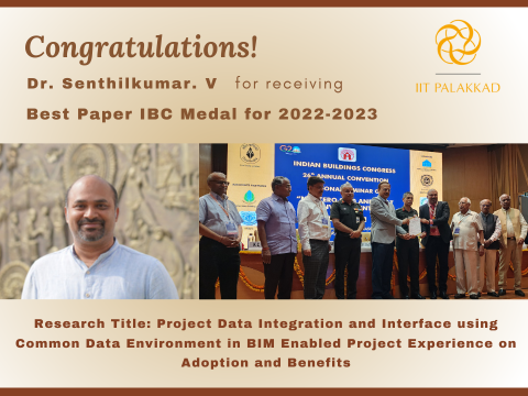 Dr.SenthilkumarBest Paper IBC Medal